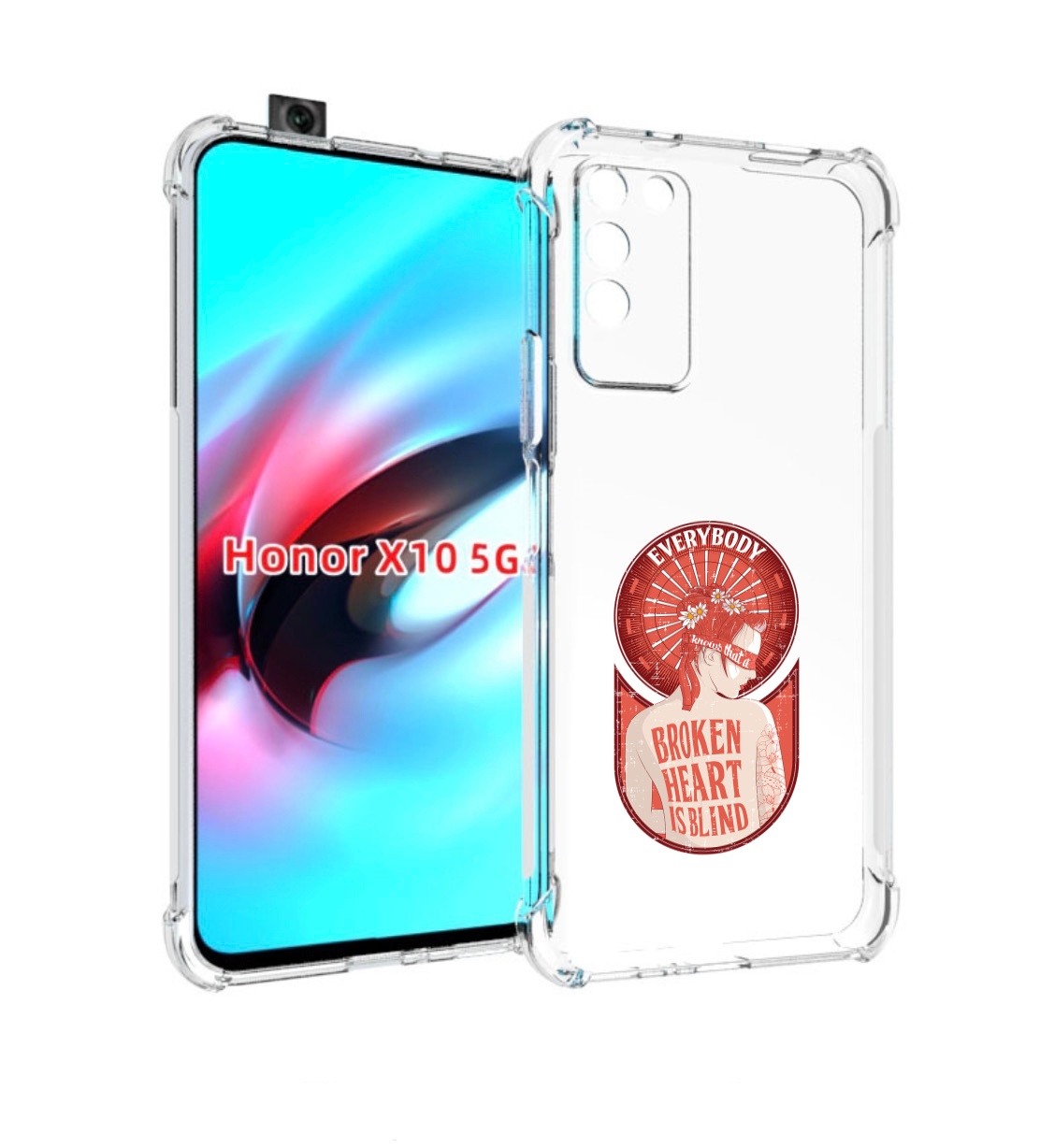 

Чехол MyPads девушка разбитое сердце для Honor X10, Прозрачный, Tocco