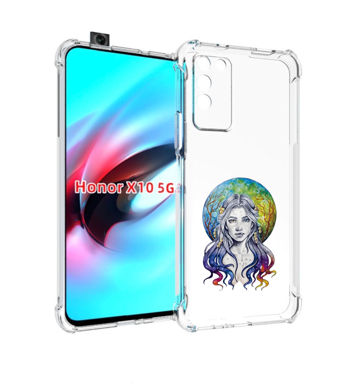 

Чехол MyPads девушка с красивыми волосами для Honor X10, Прозрачный, Tocco