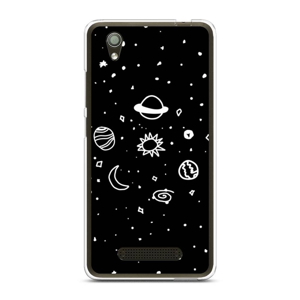 

Чехол на ZTE Blade X3 "Дудл солнечной системы", Бежевый;серый, 130650-2