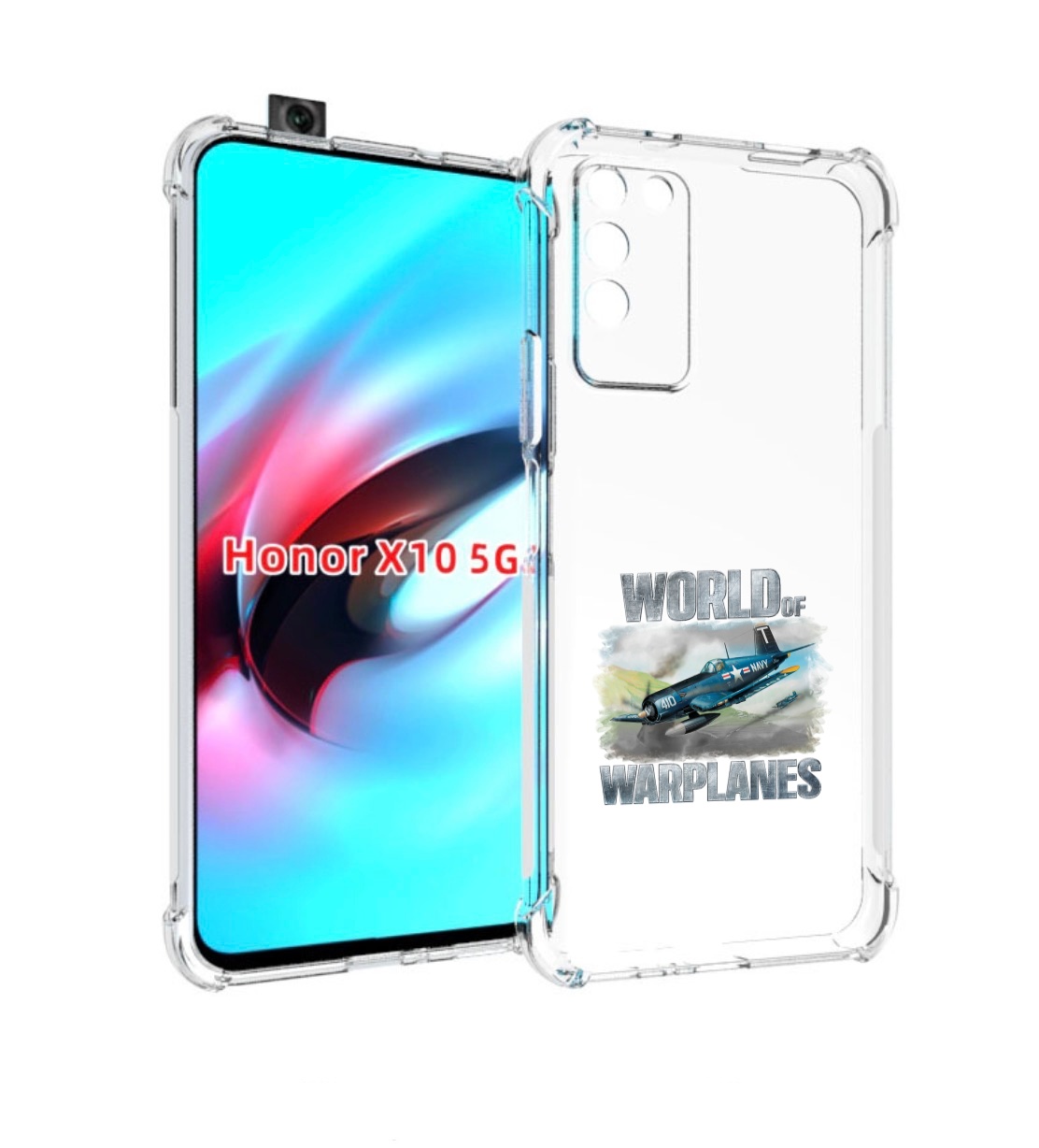 

Чехол MyPads Боевой самолет для Honor X10, Прозрачный, Tocco