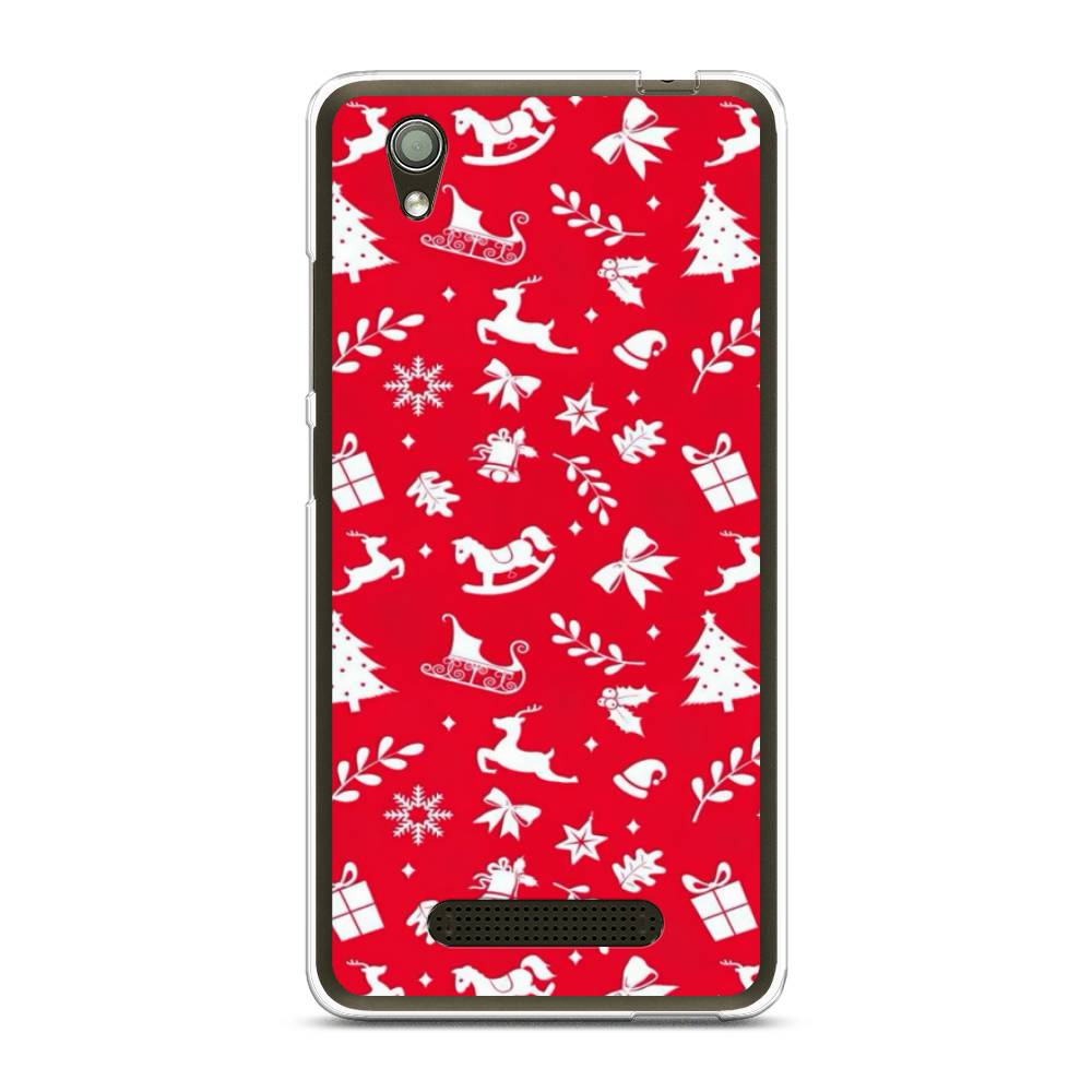 

Чехол на ZTE Blade X3 "Красный новогодний фон", Красный;белый, 130650-5