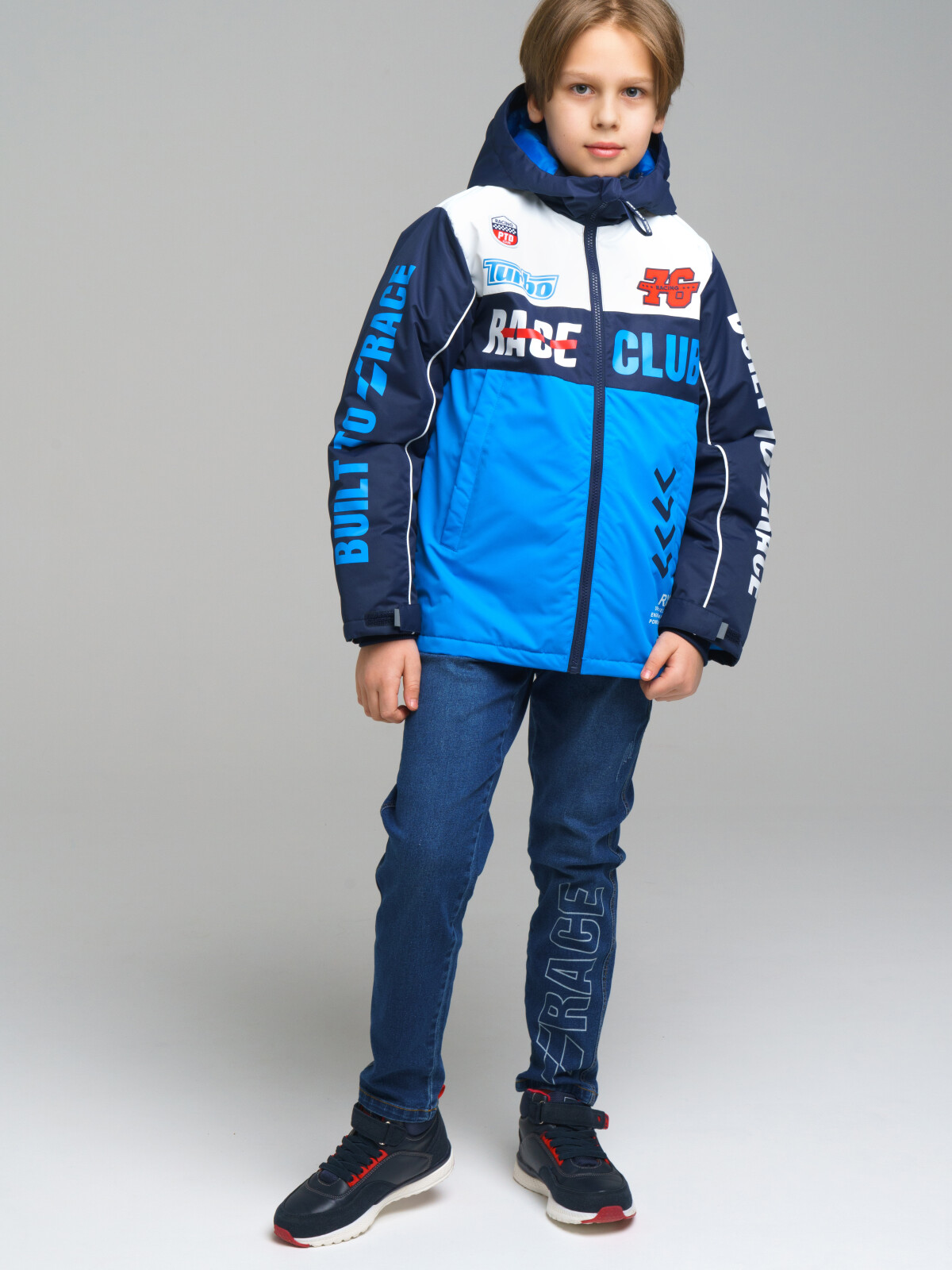 

Куртка детская PlayToday Tween 12311004, тёмно-синий, синий, белый, 134, 12311004