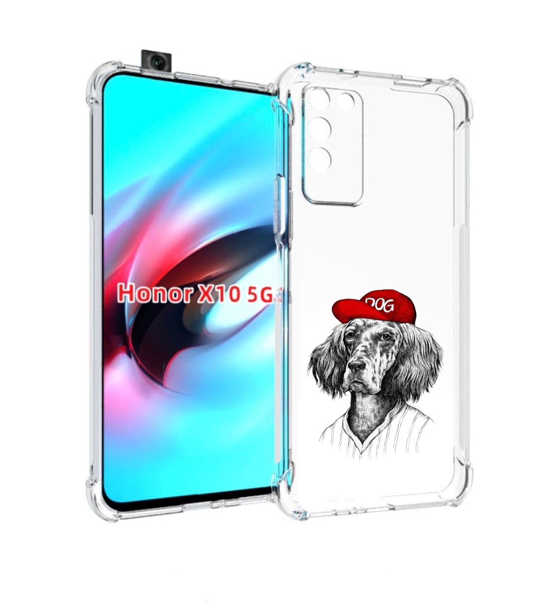

Чехол MyPads дог для Honor X10, Прозрачный, Tocco