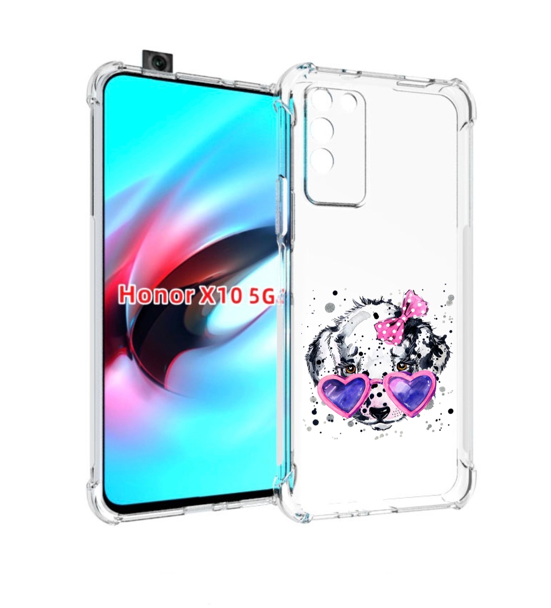 

Чехол MyPads долматинец в очках для Honor X10, Прозрачный, Tocco