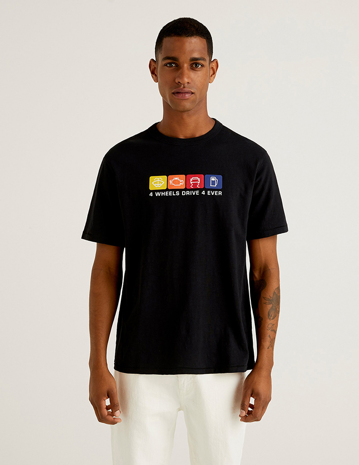 

Футболка мужская United Colors of Benetton 21A_3F42J1AI8 черная XS, 21A_3F42J1AI8