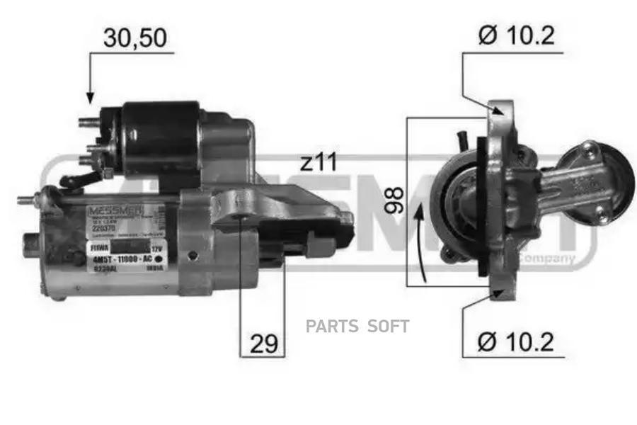 

220370_стартер! 1.2kW Ford Focus/C-Max, Volvo S40/S80 1.8/2.0 03>