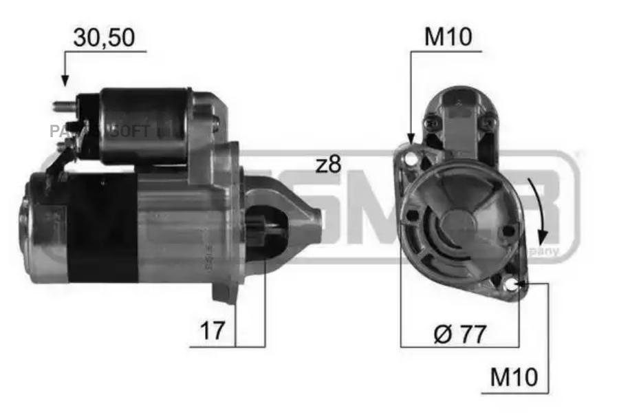 

Стартер ERA 12V 1,2 Kw 220383