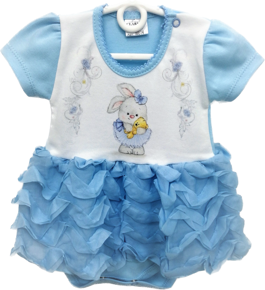 Боди детское Clariss Принцесса,с пышной юбочкой, белый; голубой, 62