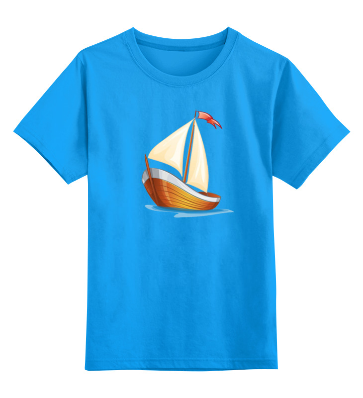 

Детская футболка Printio Кораблик плывущий по волнам. цв.голубой р.140, 0000002585479