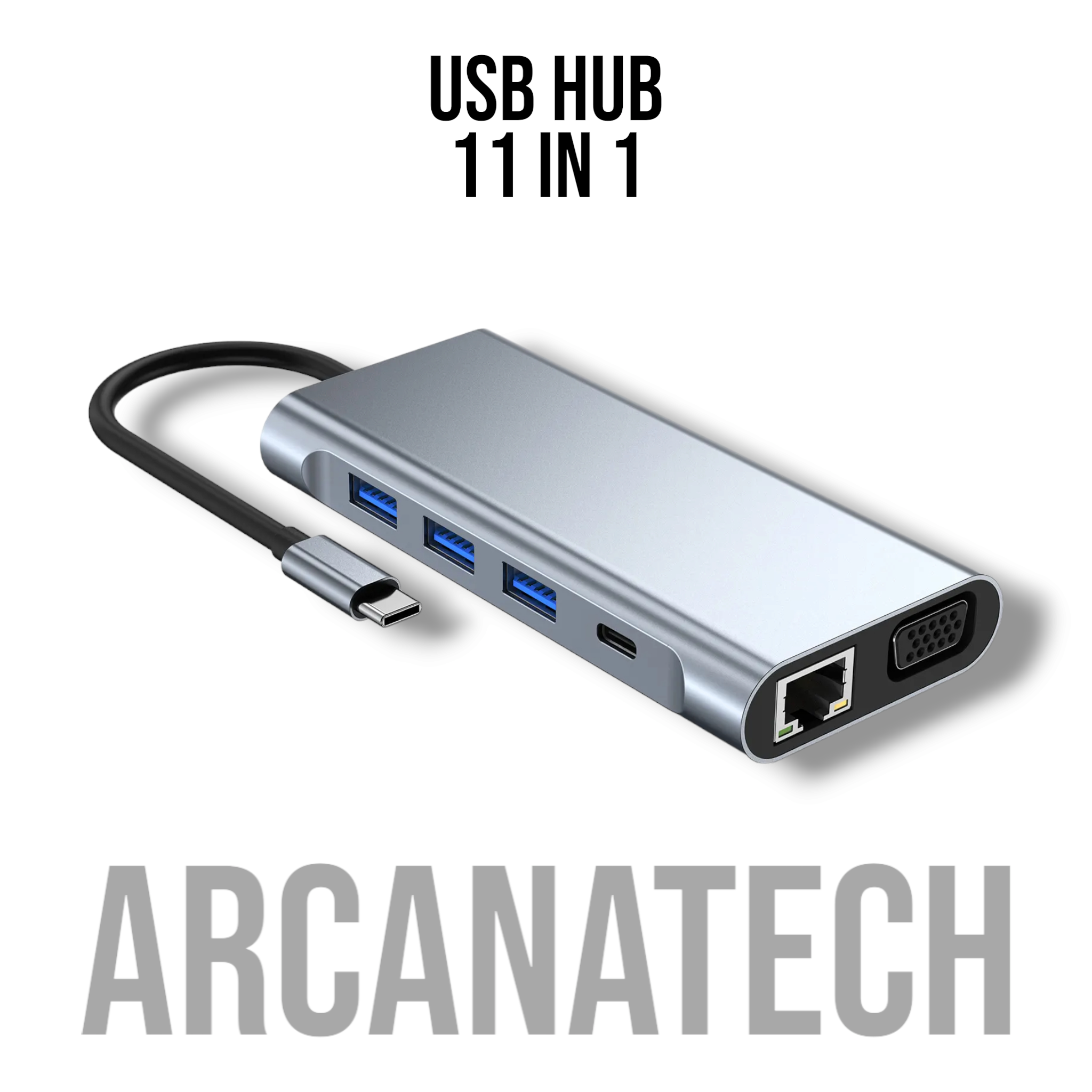 

Разветвитель для компьютера ArcanaTech usb-hub-11in1, 11in1