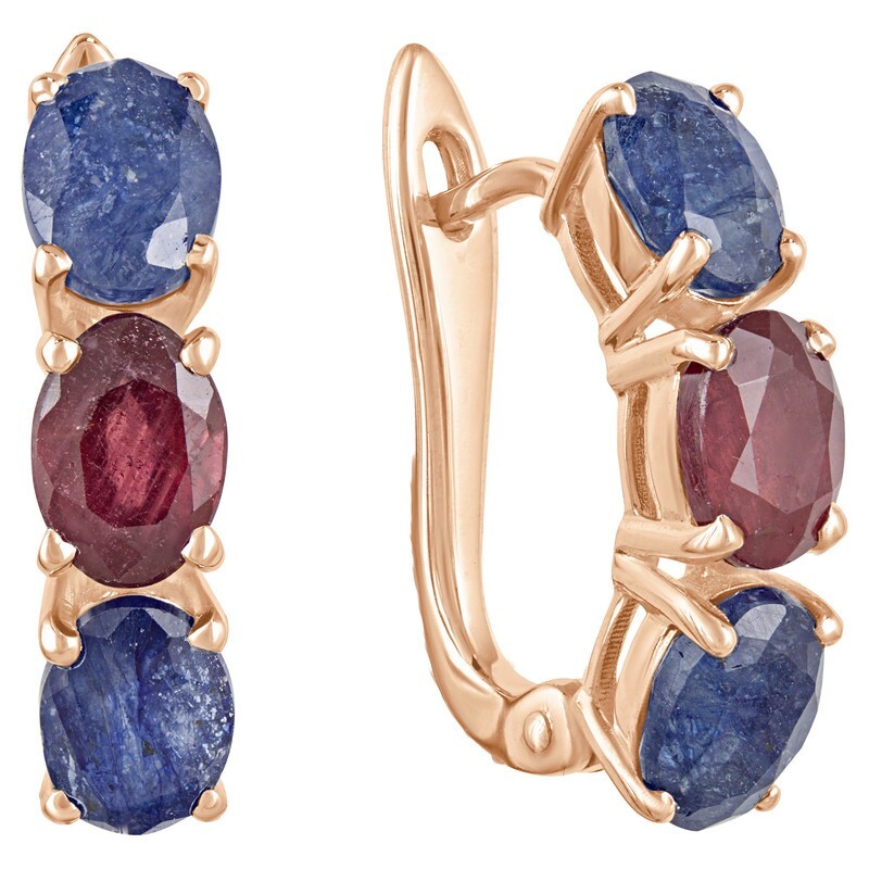 

Серьги из серебра с сапфиром; рубином LAZURIT-ONLINE 8006RG, 8006RG