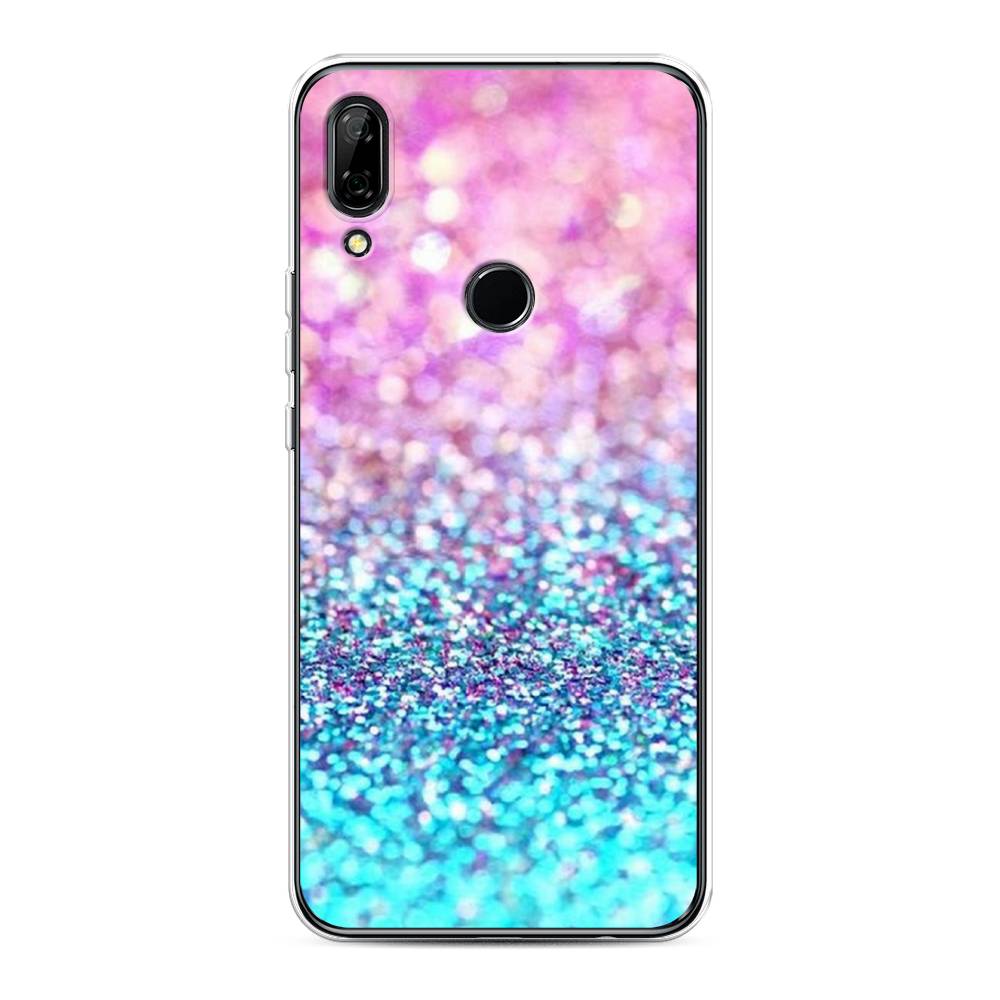фото Чехол awog "розово-голубые глиттеры рисунок" для huawei p smart z