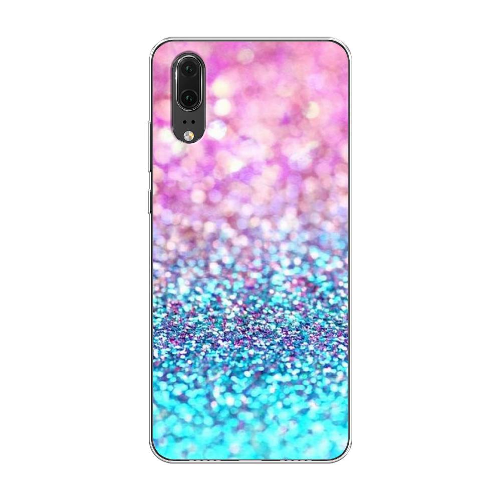 

Чехол Awog "Розово-голубые глиттеры рисунок" для Huawei P20