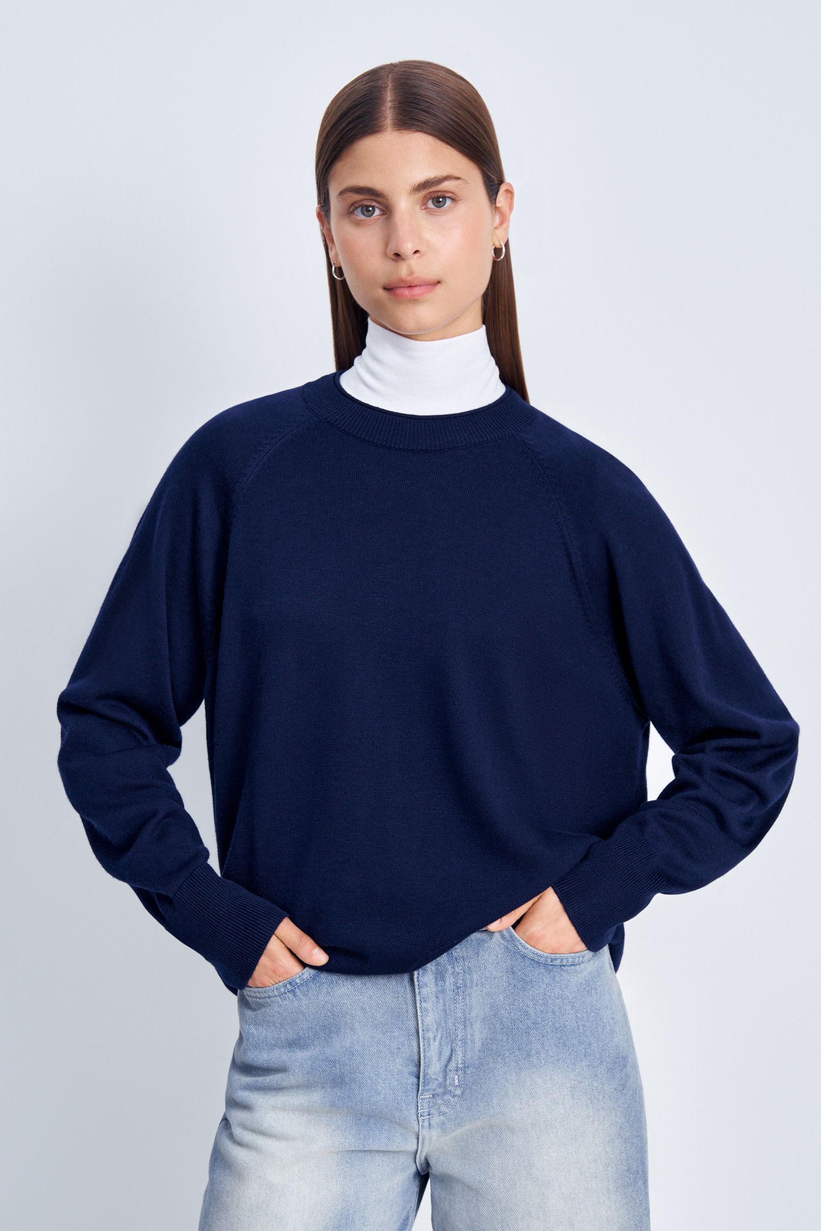 

Джемпер женский Finn Flare FAE11132 синий 2XL, FAE11132