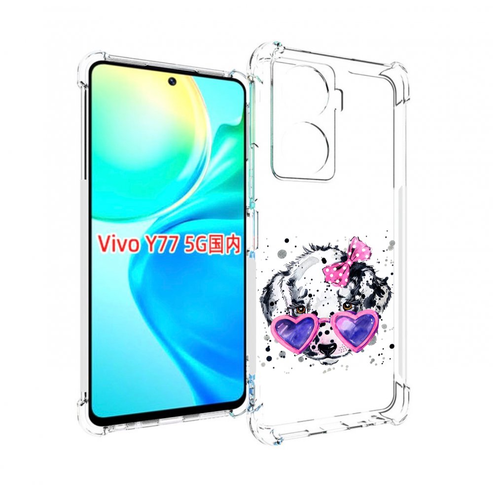 

Чехол MyPads долматинец в очках для Vivo Y77 5G, Прозрачный, Tocco