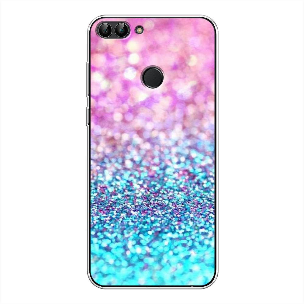 

Чехол Awog "Розово-голубые глиттеры рисунок" для Huawei Y9 2018