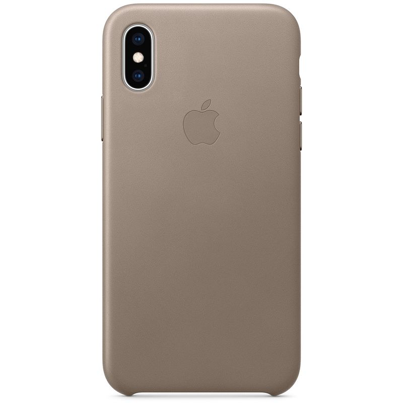 

Клип-кейс Apple Leather Case для iPhone Xs Платиново-серый