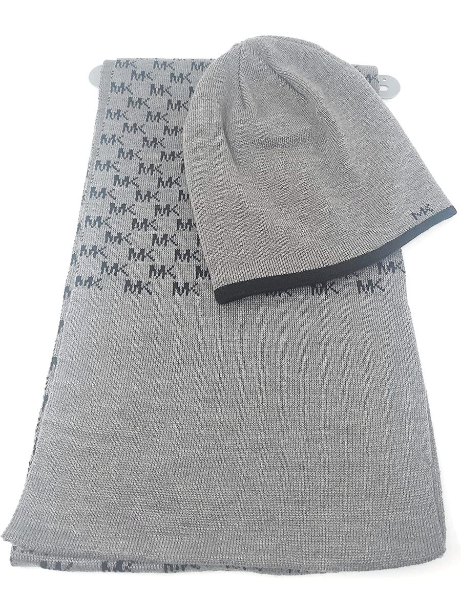 Комплект (шапка+шарф) мужской Michael Kors 34068C серый, one size