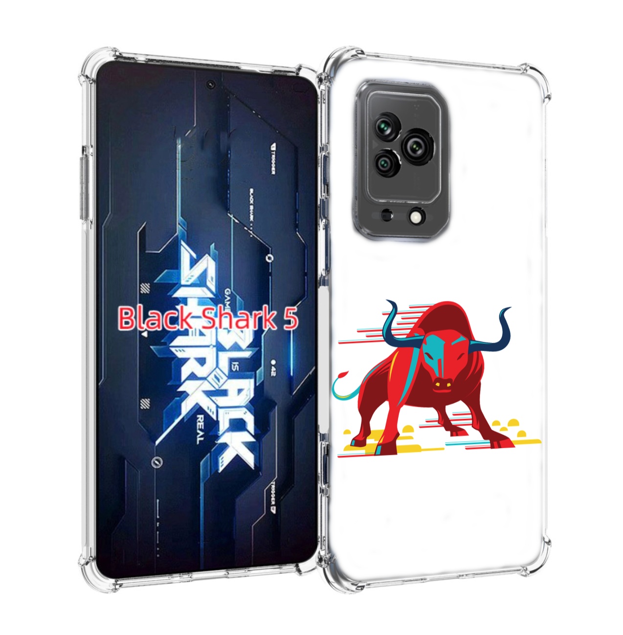 

Чехол MyPads Красный-бык для Xiaomi Black Shark 5, Прозрачный, Tocco