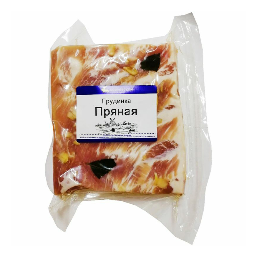 

Грудинка свиная соленая Бобровский мясокомбинат Пряная из шпика