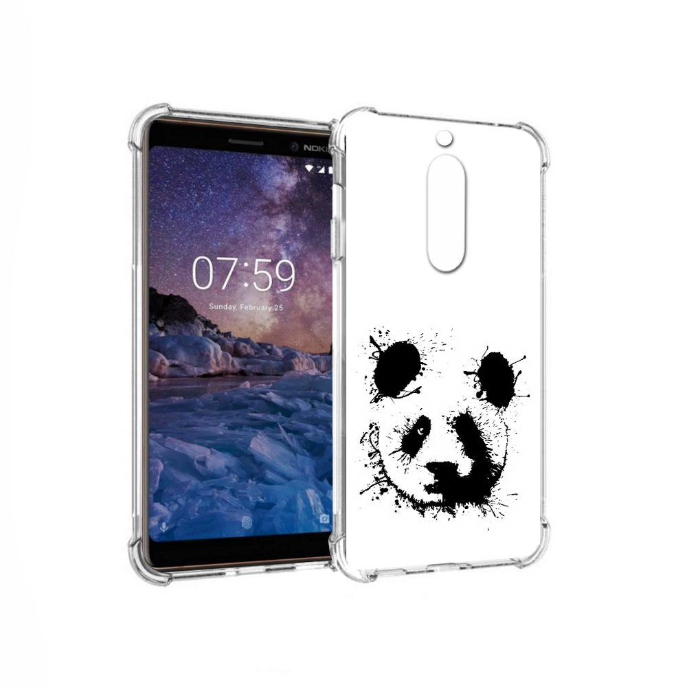 

Чехол MyPads Tocco для Nokia 7 клякса-панда (PT95887.123.389), Прозрачный, Tocco