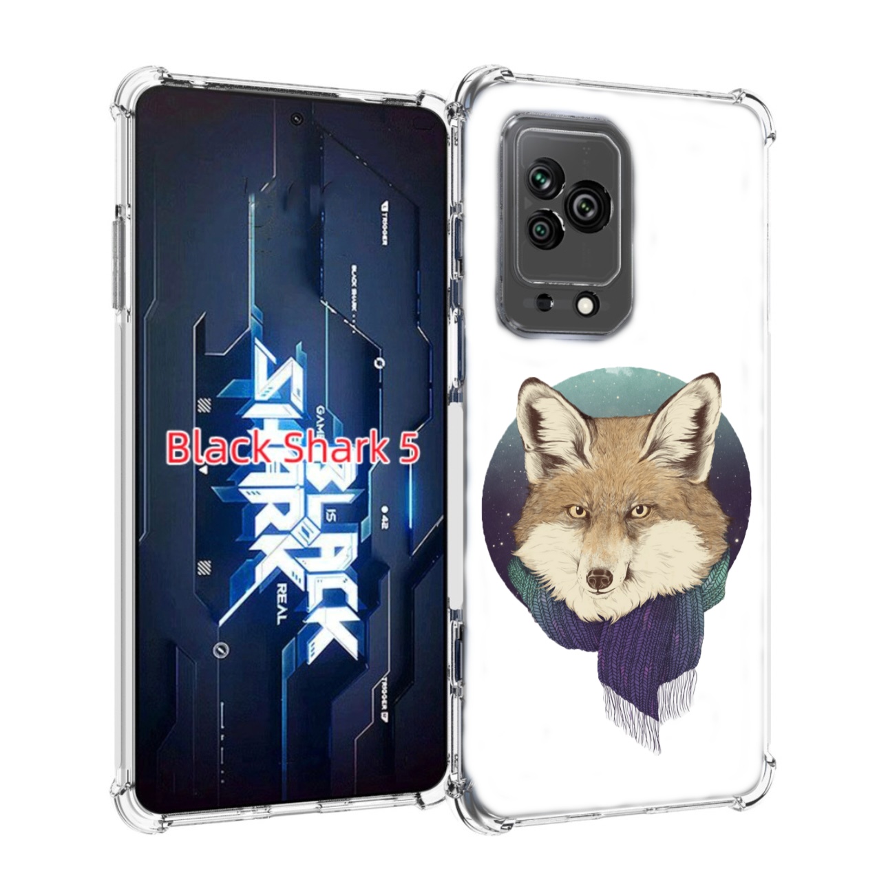 

Чехол MyPads Лиса с шарфом для Xiaomi Black Shark 5, Прозрачный, Tocco