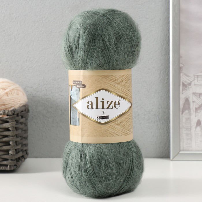

Пряжа для вязания Alize 3 Season, 500м/100гр, 180 зелёный миндаль