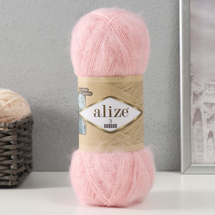 

Пряжа для вязания Alize 3 Season, 500м/100гр, 271 жемчужно-розовый