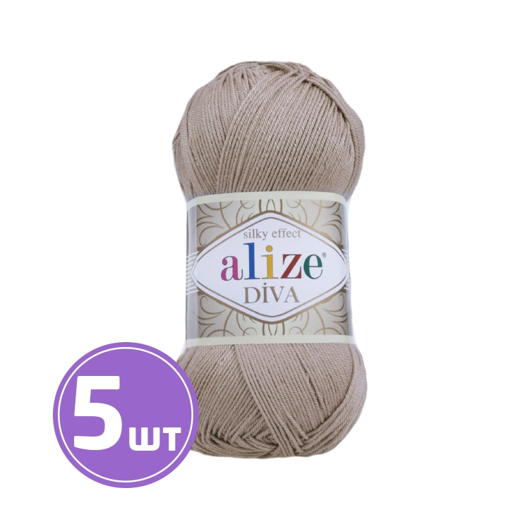 

Пряжа ALIZE Diva Silk effekt (167), беж, 5 шт. по 100 г, Бежевый
