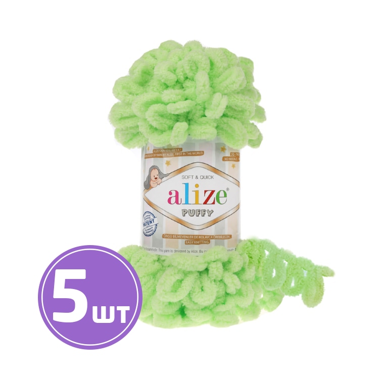 

Пряжа ALIZE Puffy (41), фисташковый, 5 шт. по 100 г