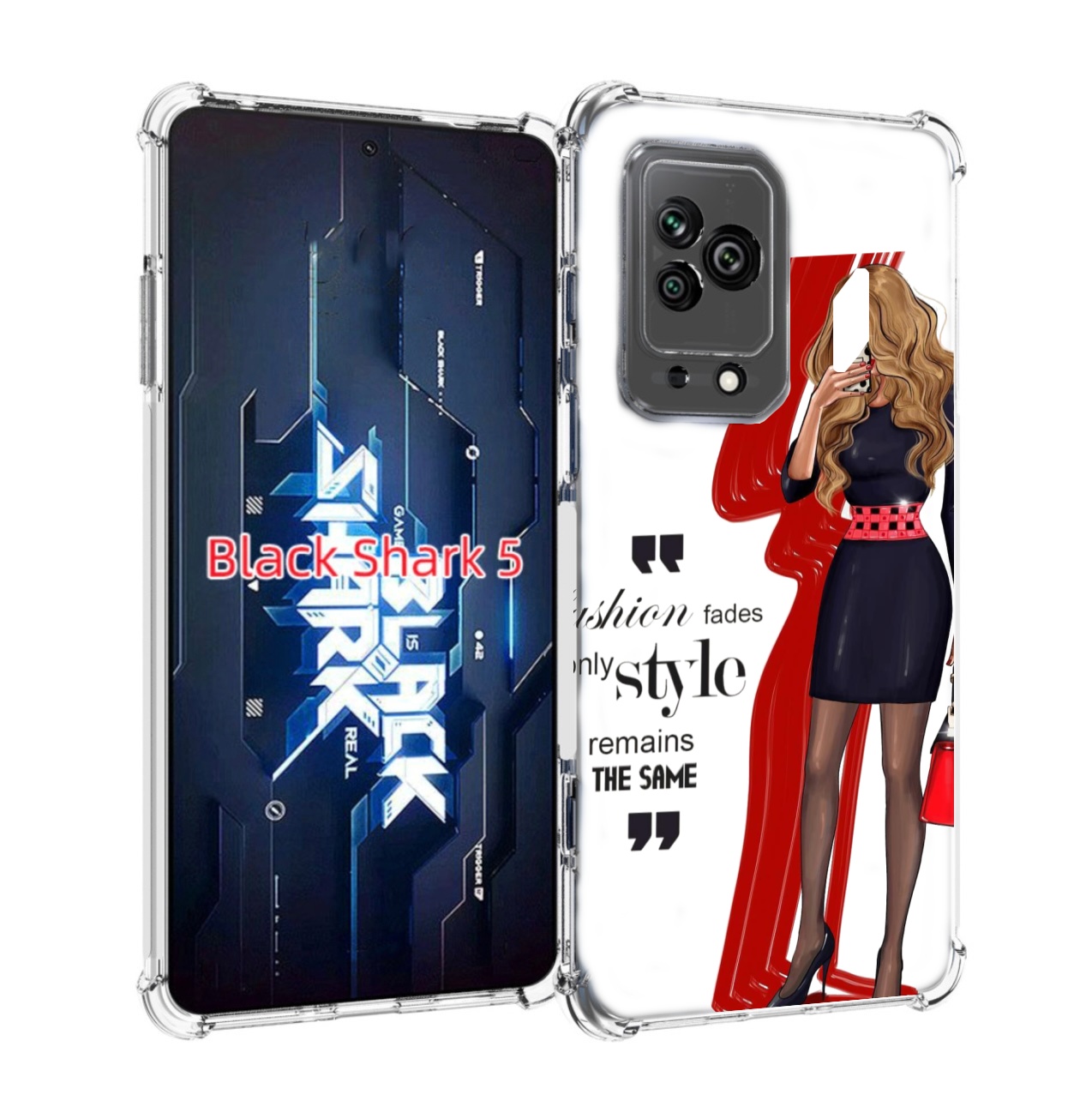 

Чехол MyPads Модная-девушка женский для Xiaomi Black Shark 5, Прозрачный, Tocco