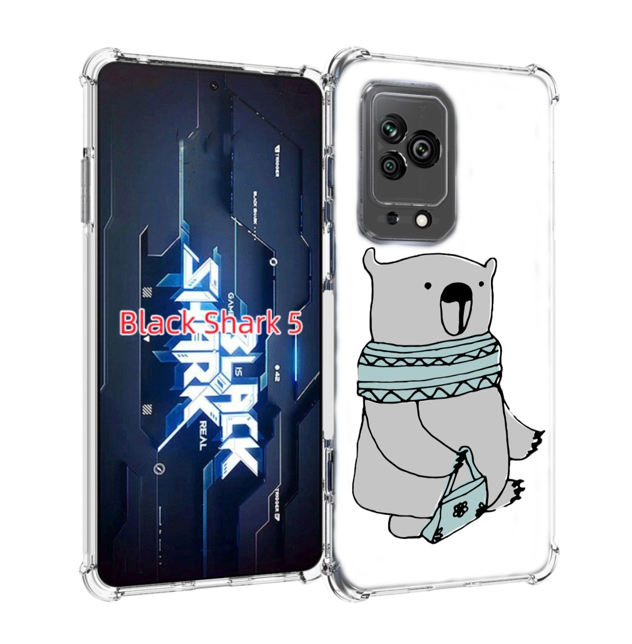 

Чехол MyPads Модный медведь для Xiaomi Black Shark 5, Прозрачный, Tocco