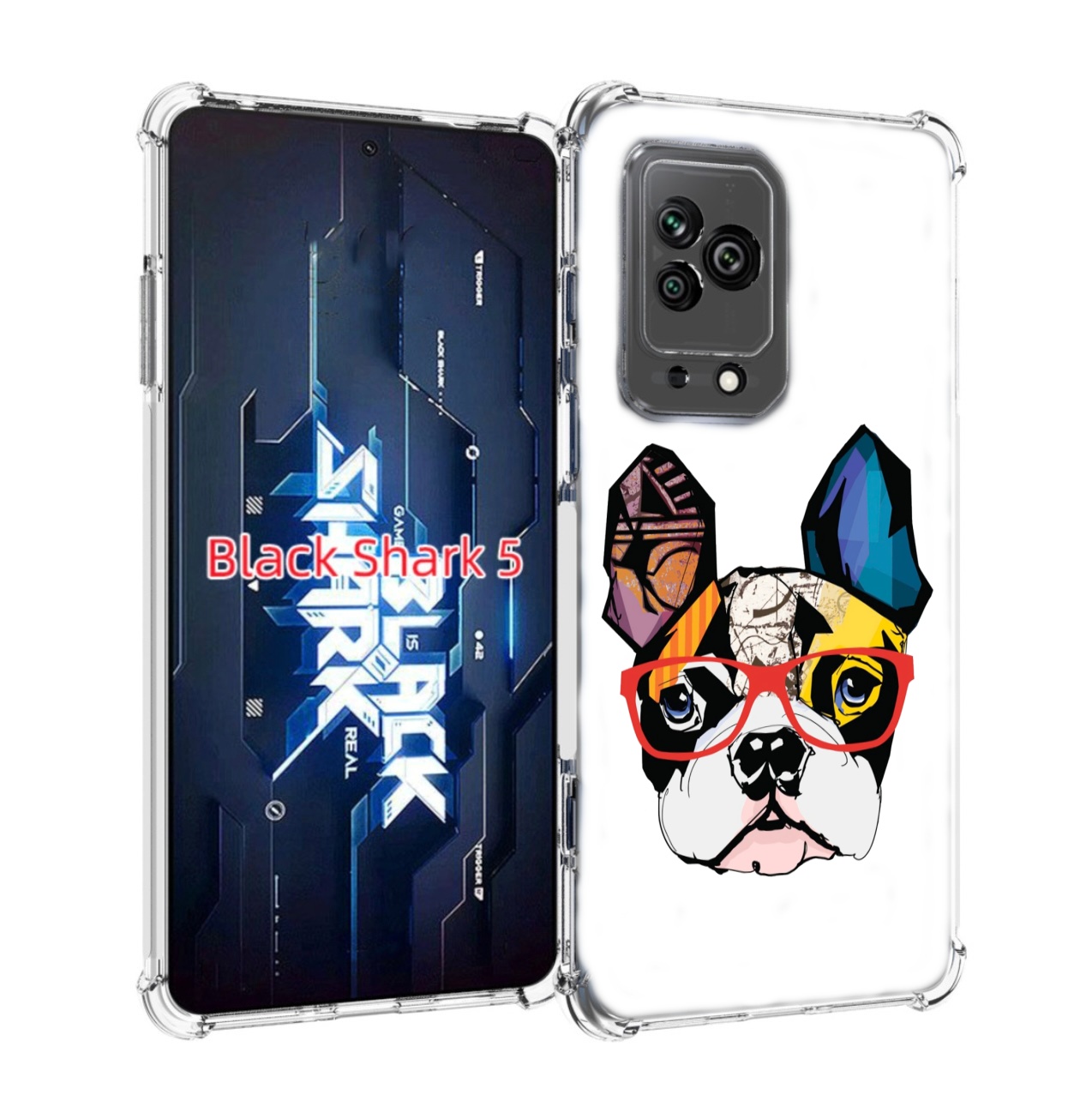 

Чехол MyPads Мопс-в-очках для Xiaomi Black Shark 5, Прозрачный, Tocco