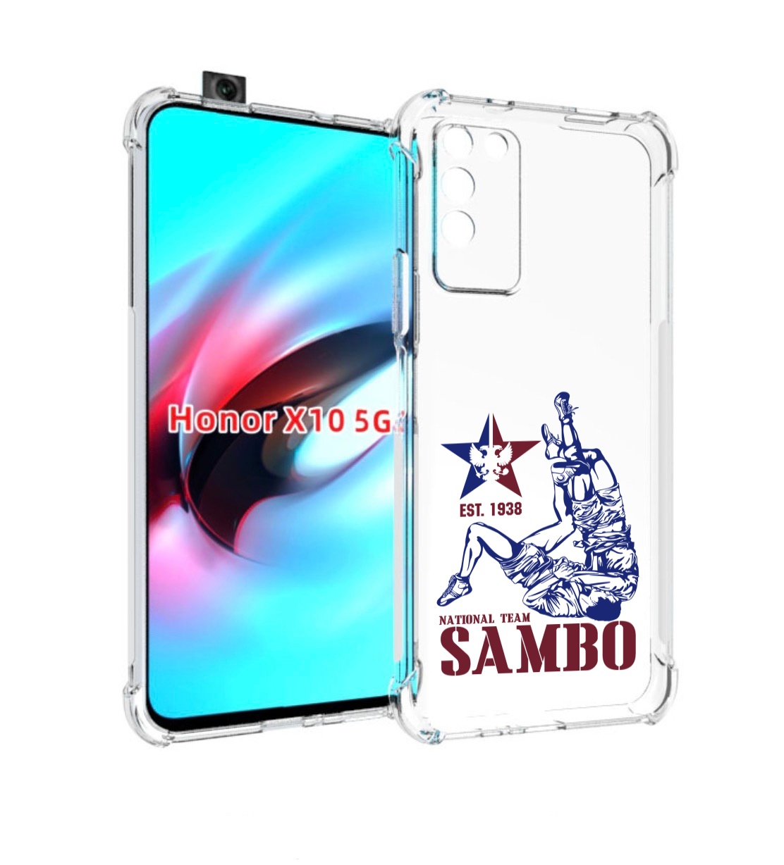 

Чехол MyPads единоборства самбо для Honor X10, Прозрачный, Tocco