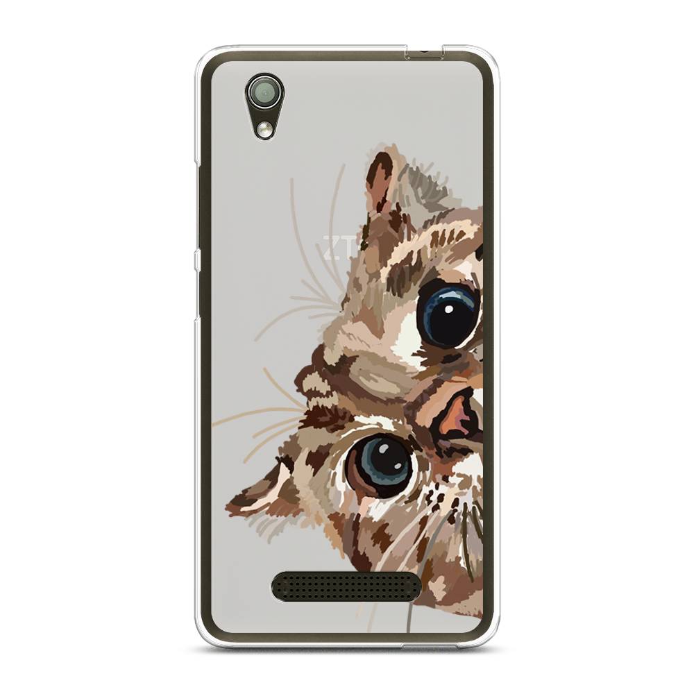 

Чехол на ZTE Blade X3 "Любопытный кот", Коричневый;синий;черный, 130650-1