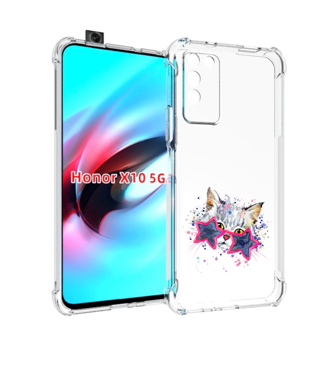 

Чехол MyPads звездные очки для Honor X10, Прозрачный, Tocco