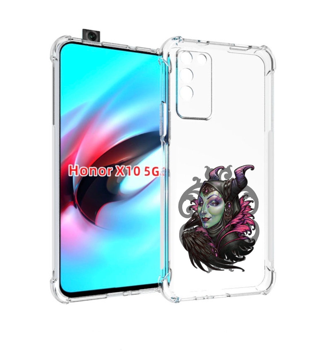 

Чехол MyPads зеленая девушка с вороном для Honor X10, Прозрачный, Tocco