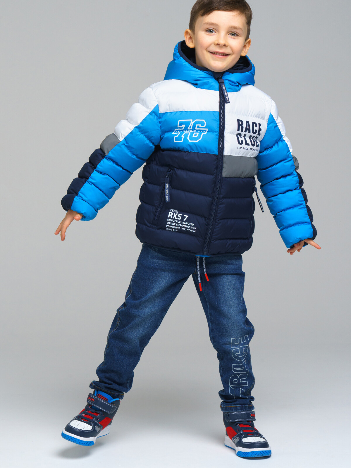 

Куртка детская PlayToday Kids 12312001, синий, тёмно-синий, белый, серебристый, 104, 12312001