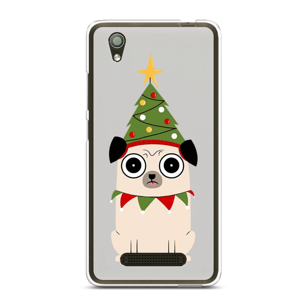 

Чехол на ZTE Blade X3 "Собачка с ёлочкой", Бежевый;красный;зеленый, 130650-1