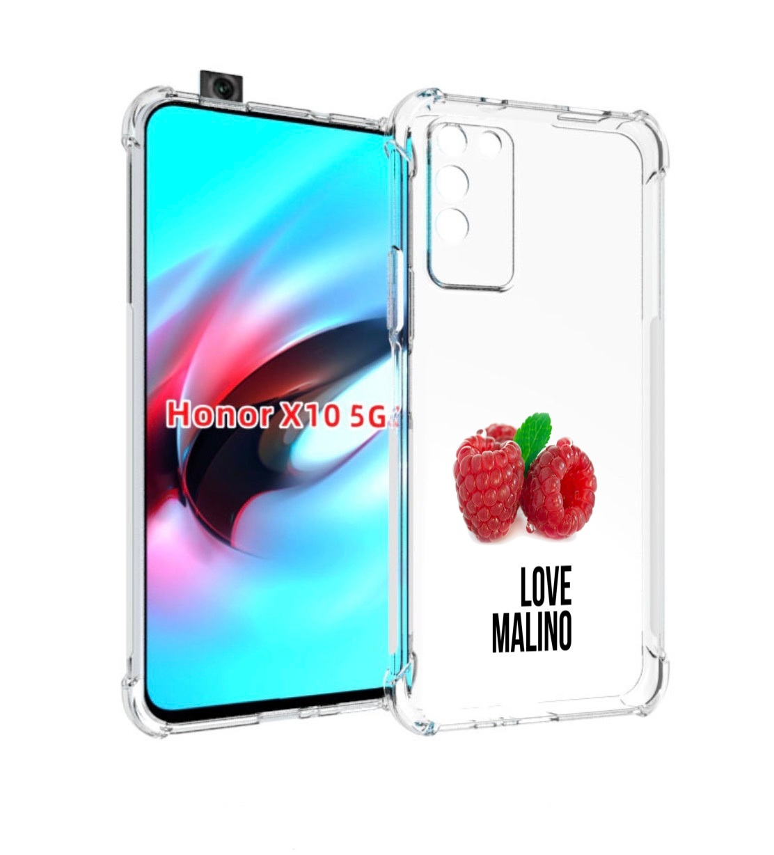 

Чехол MyPads Бренд лове малино для Honor X10, Прозрачный, Tocco
