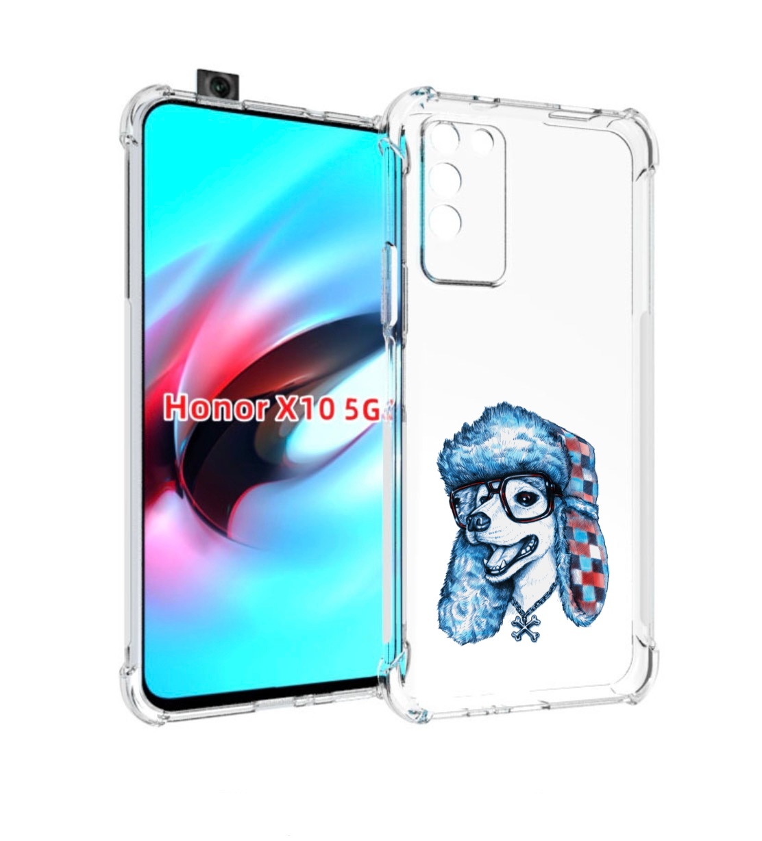 

Чехол MyPads зимний пес для Honor X10, Прозрачный, Tocco