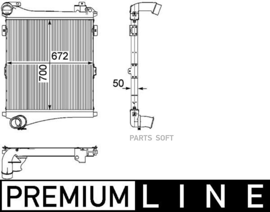 

MAHLE CI179000P CI 179 000P_Интеркулер 700x672x50 RVI Premium/Volvo 1шт