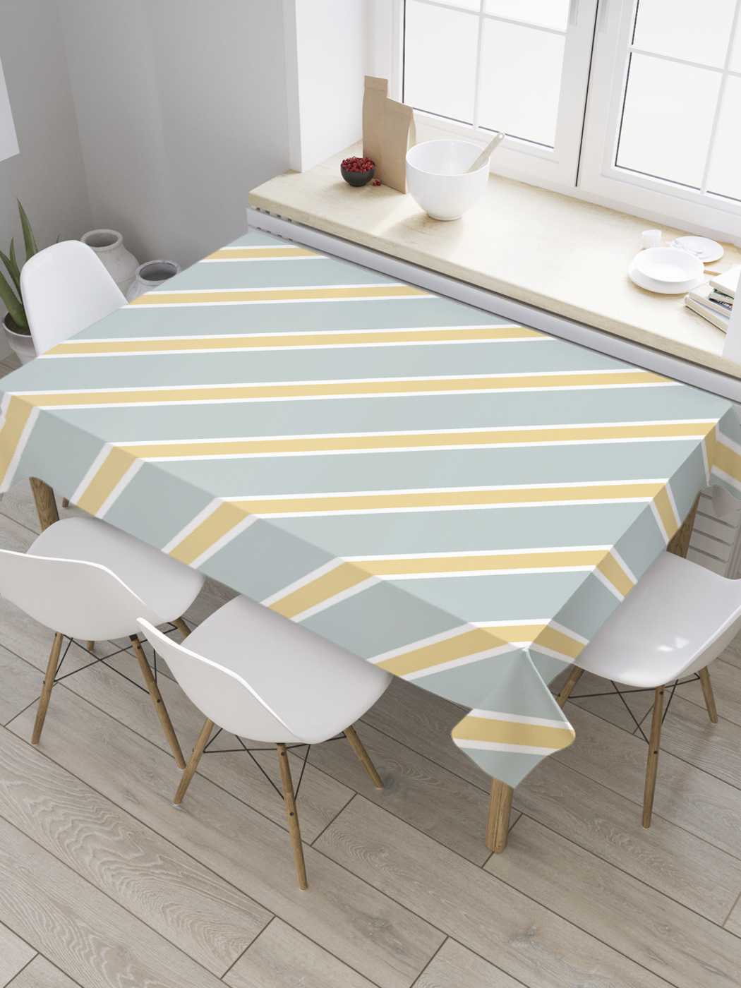 

Скатерть прямоугольная JoyArty "Полосы галстука" из сатена, 120x145 см, Серый, Полосы галстука