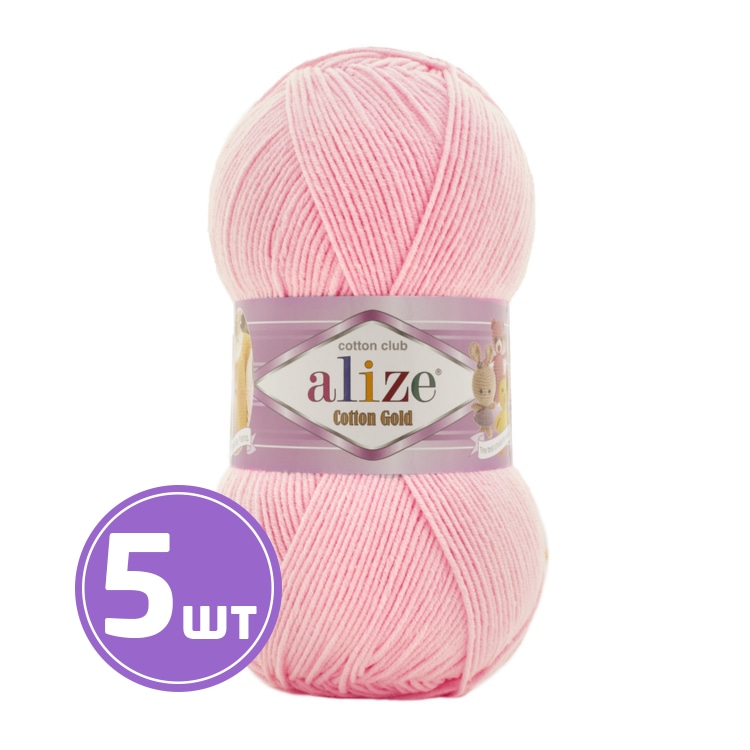 

Пряжа ALIZE Cotton Gold (518), розовый, 5 шт. по 100 г