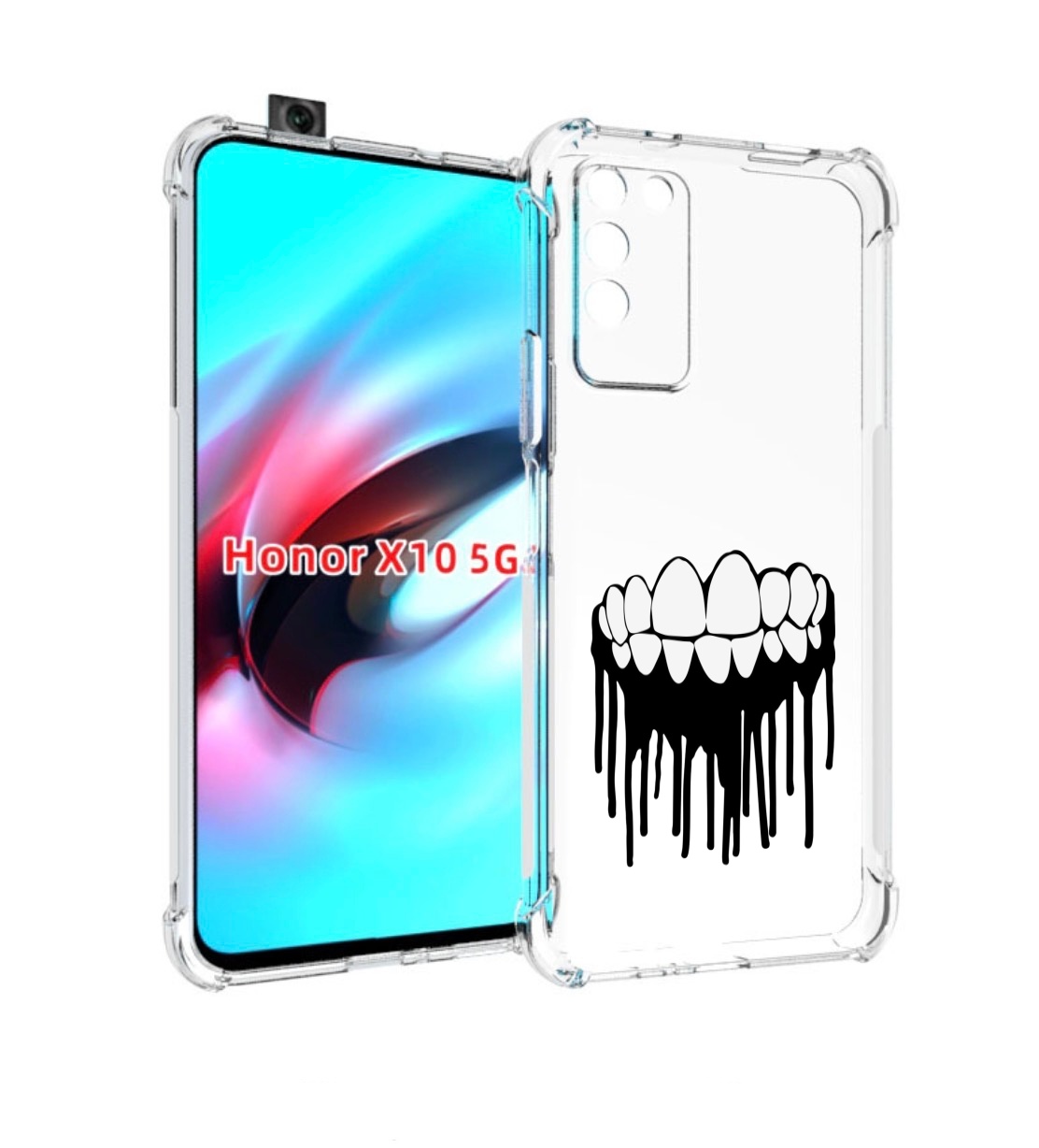 

Чехол MyPads зубы для Honor X10, Прозрачный, Tocco