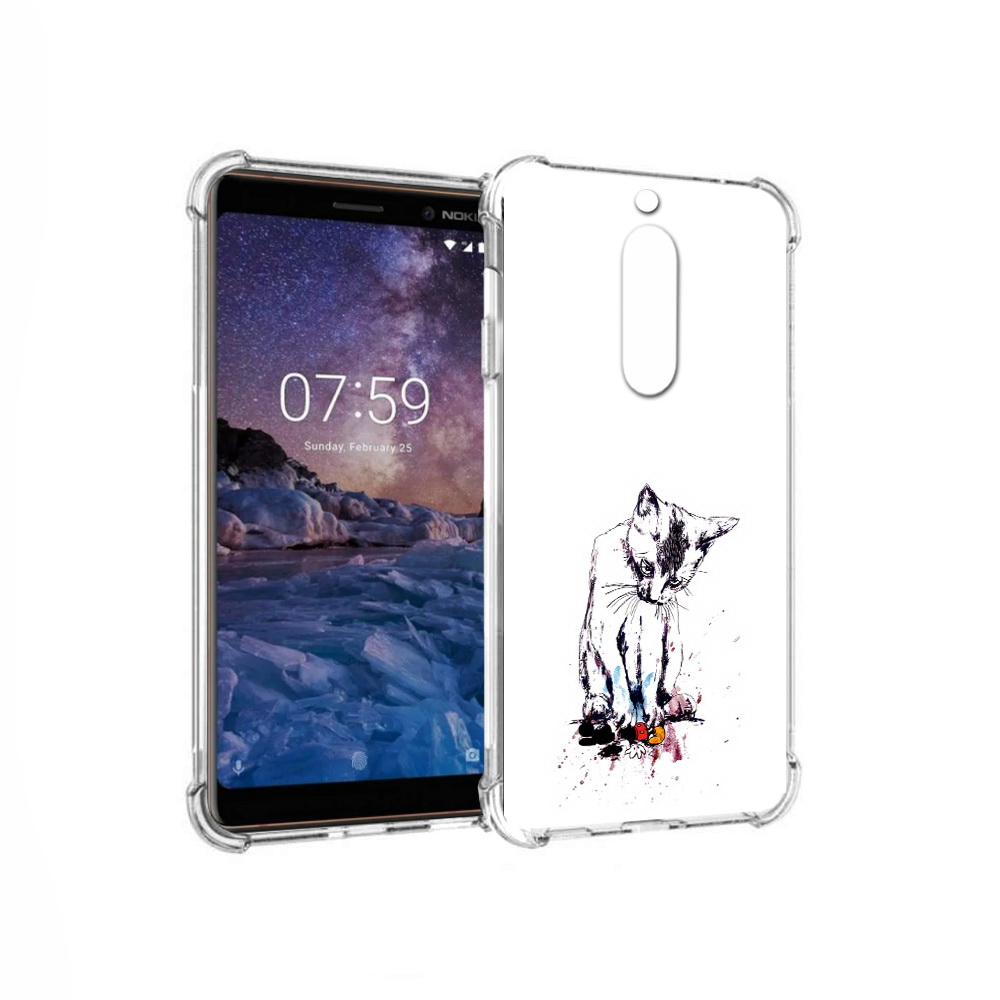 

Чехол MyPads Tocco для Nokia 7 кот и микки (PT95887.123.399), Прозрачный, Tocco