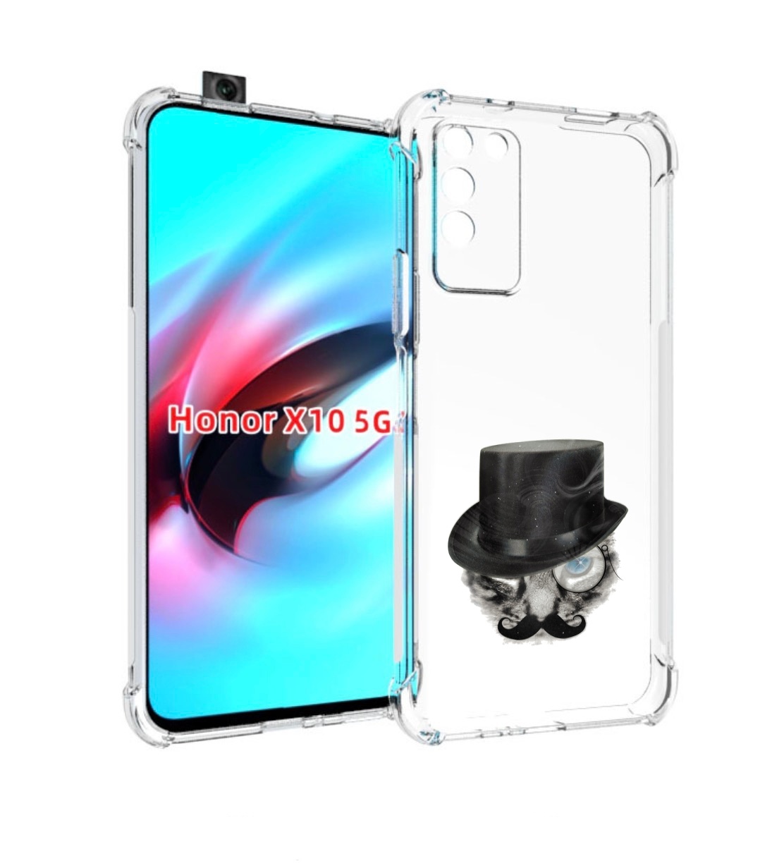 

Чехол MyPads интелегентный кот для Honor X10, Прозрачный, Tocco