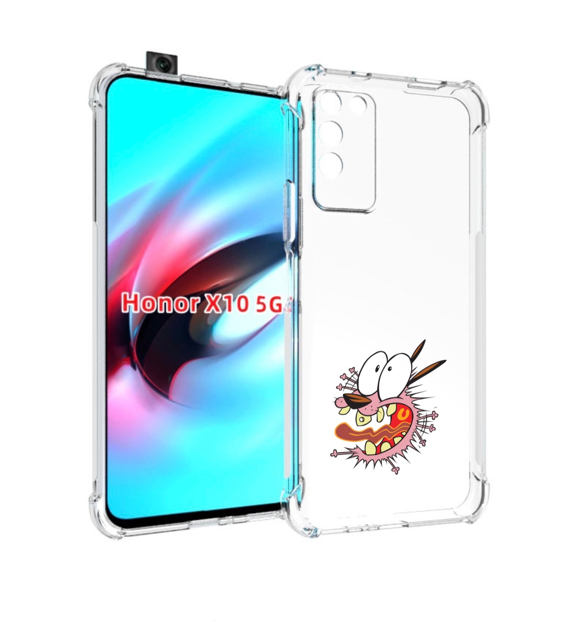 

Чехол MyPads испуганный бобик для Honor X10, Прозрачный, Tocco