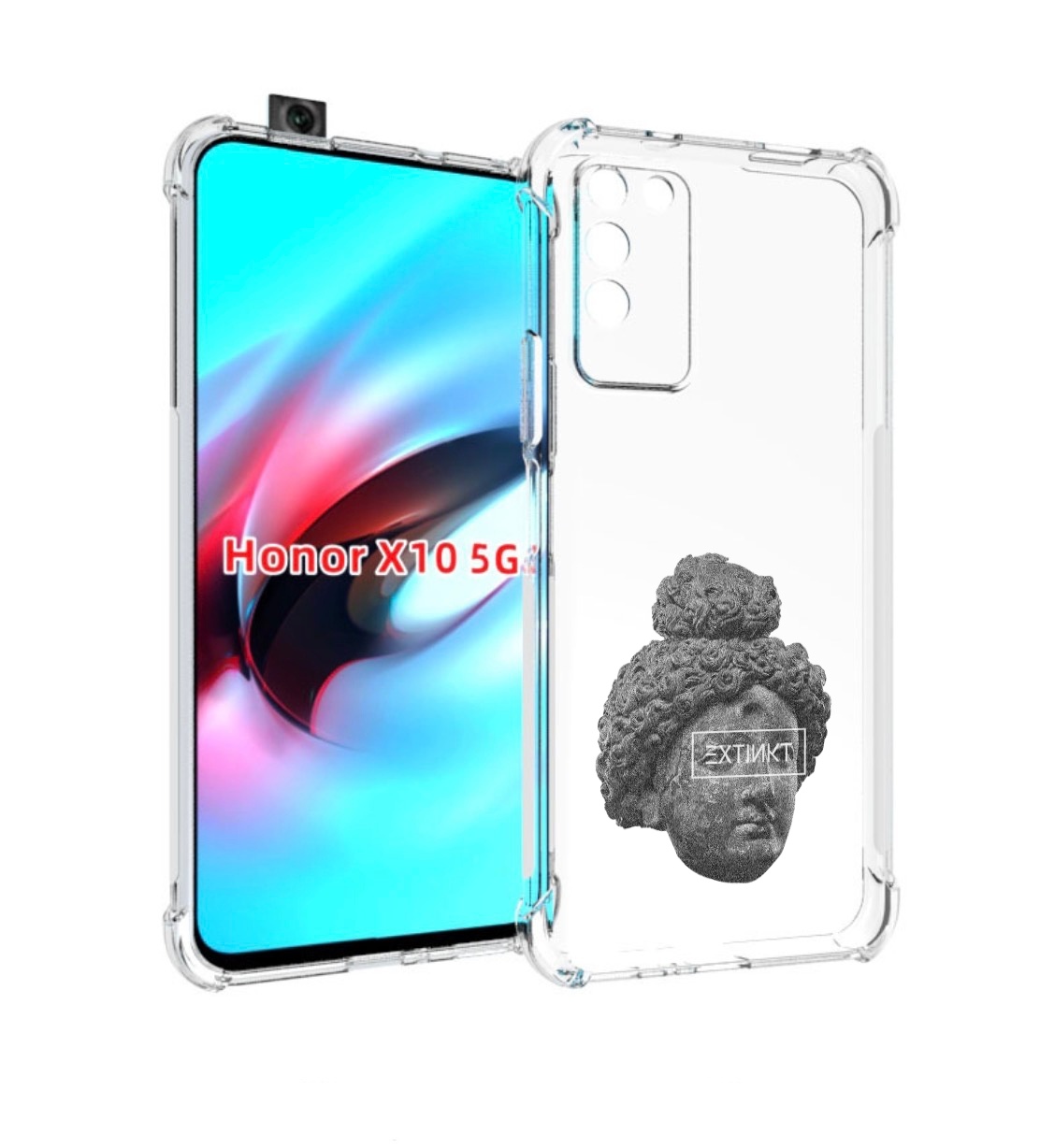

Чехол MyPads каменное лицо девушки для Honor X10, Прозрачный, Tocco
