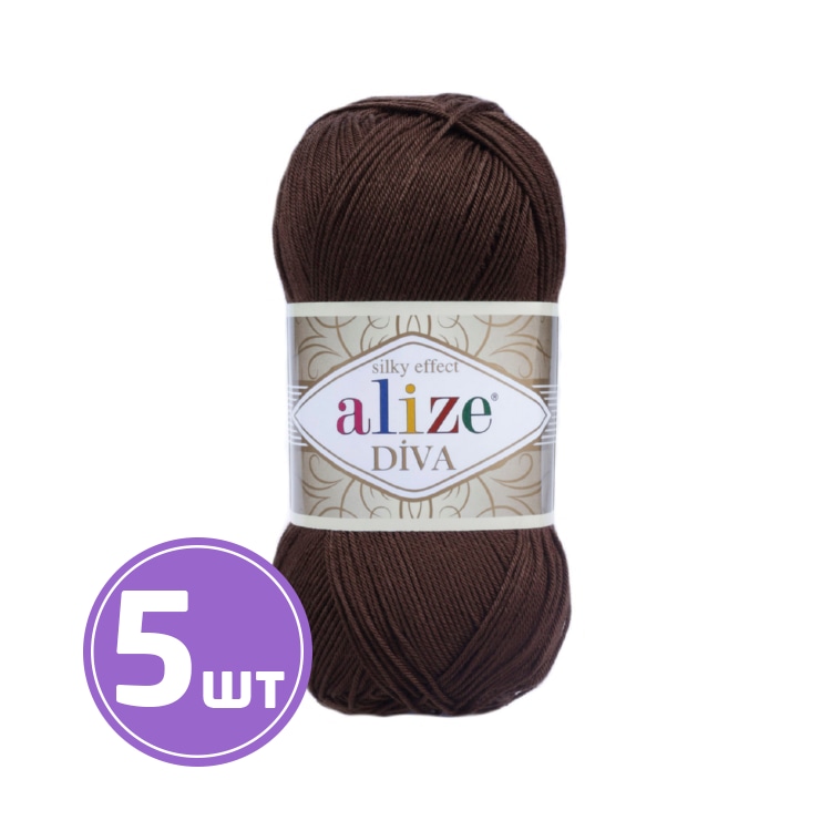 

Пряжа ALIZE Diva Silk effekt (26), коричневый, 5 шт. по 100 г